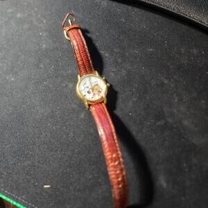 Armitron Musical Looney Tunes Taz Wristwatch Brown Leather Band